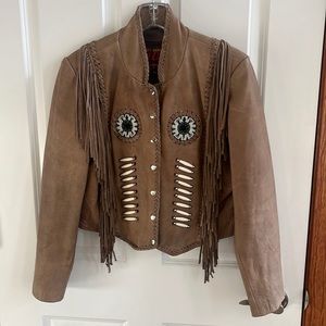 Fun, leather fringe jacket